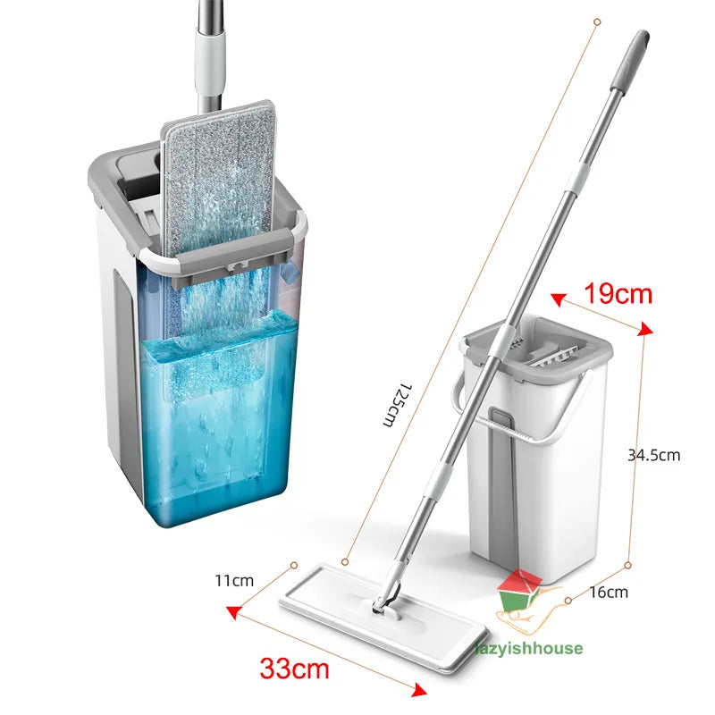 Magic Floor Squeeze Mop con cubo, mopa giratoria para fregar suelos, limpieza del hogar