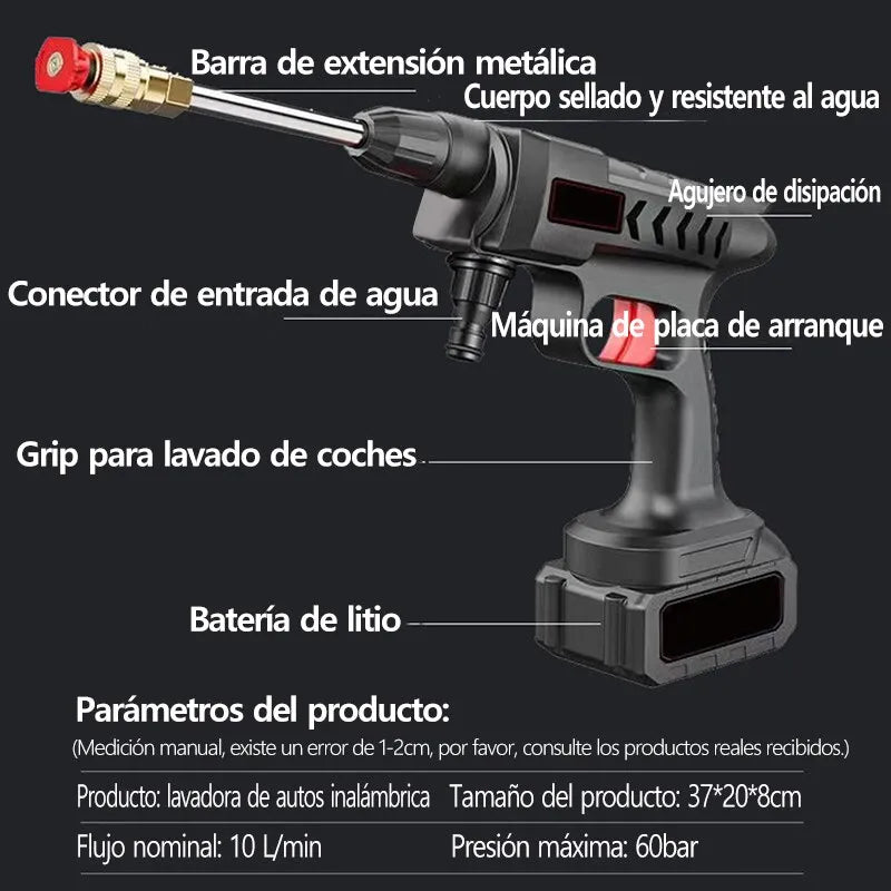 Hidrolimpiadora Recargable Para Coches Y Jardines Premium Line