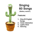 Cactus Dansant Juguete de Peluche que Canta 120 Canciones en Inglés Electrónico